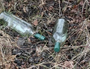 two green cap glass bottles thumbnail