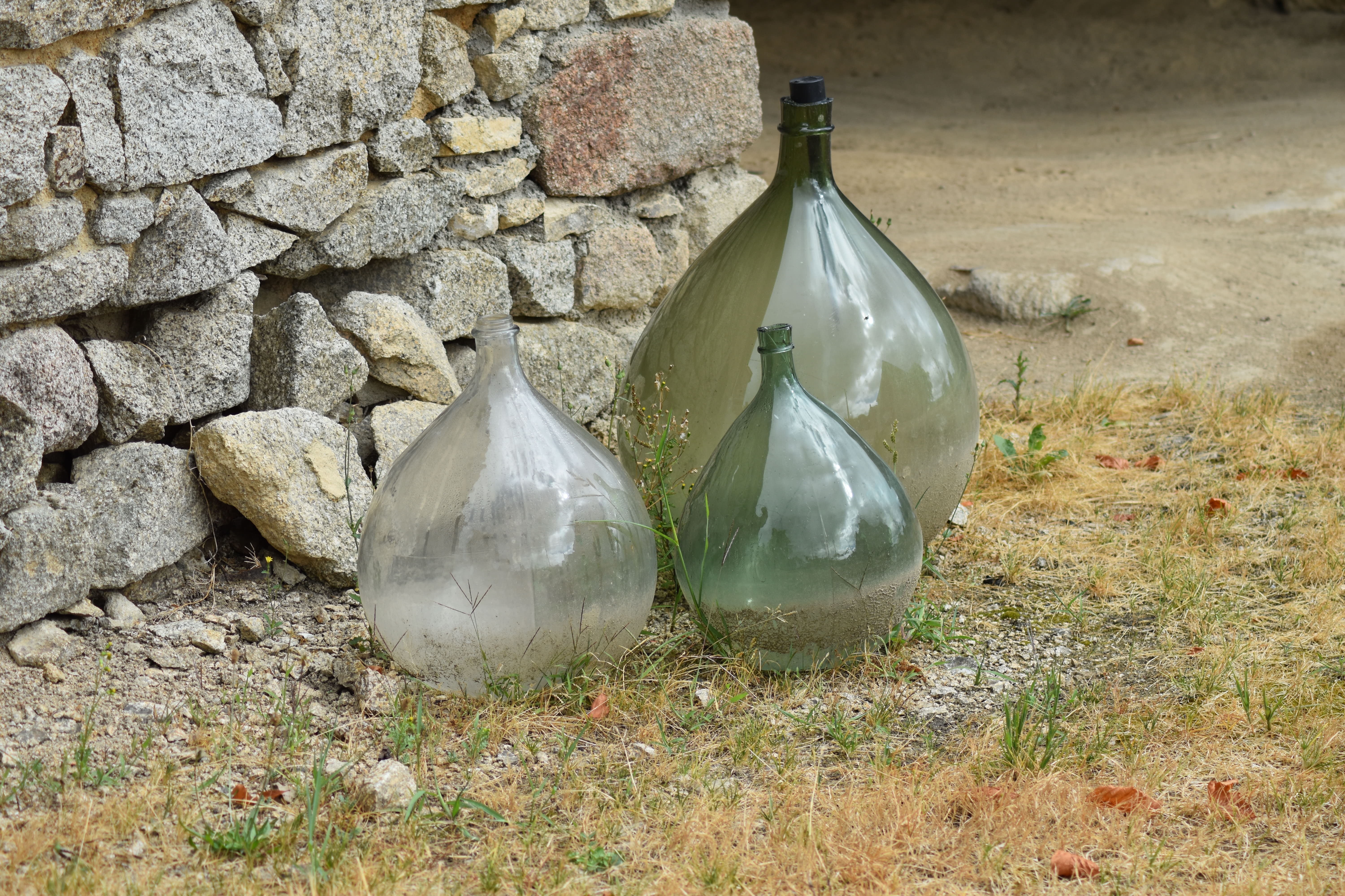 3 cone shape bottles