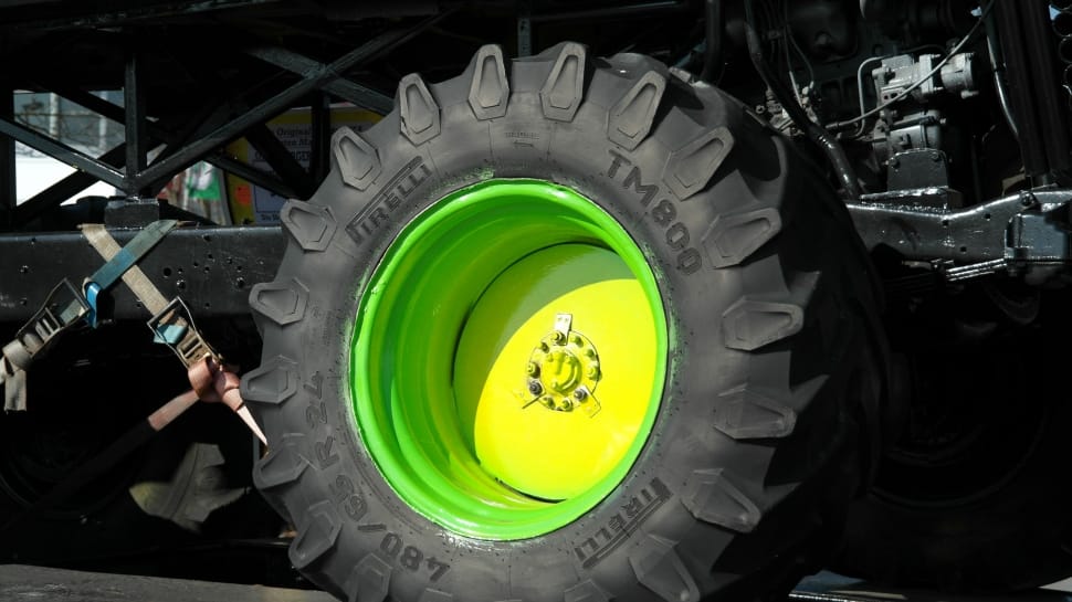 black and green rubber tire preview