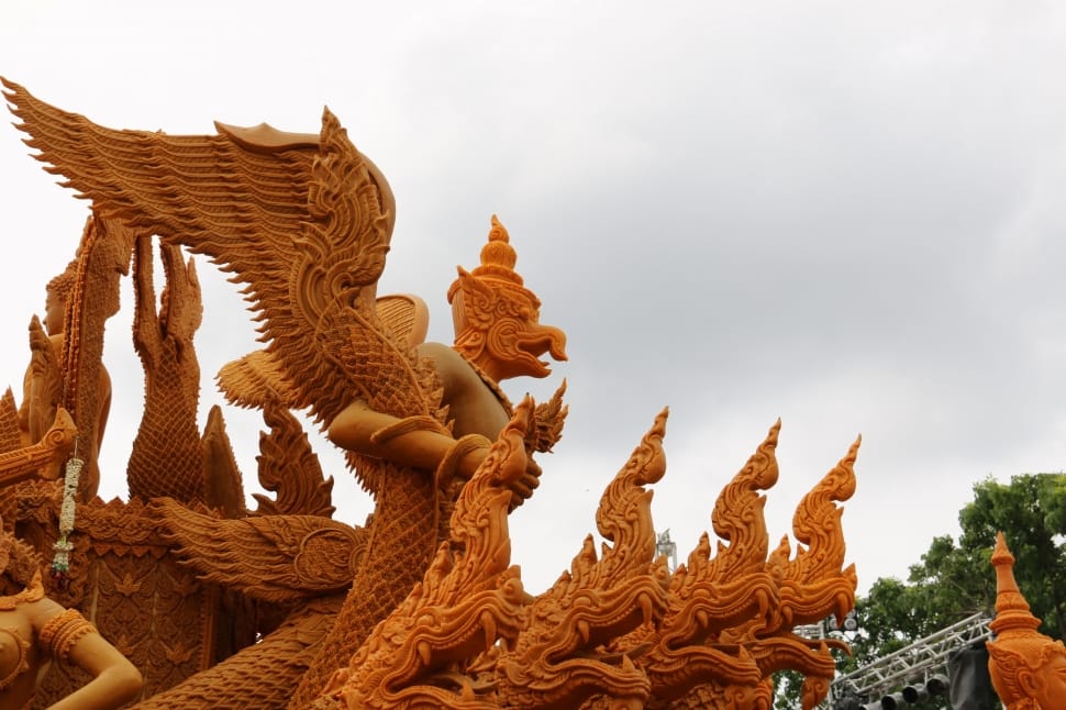 orange flying dragon statue preview