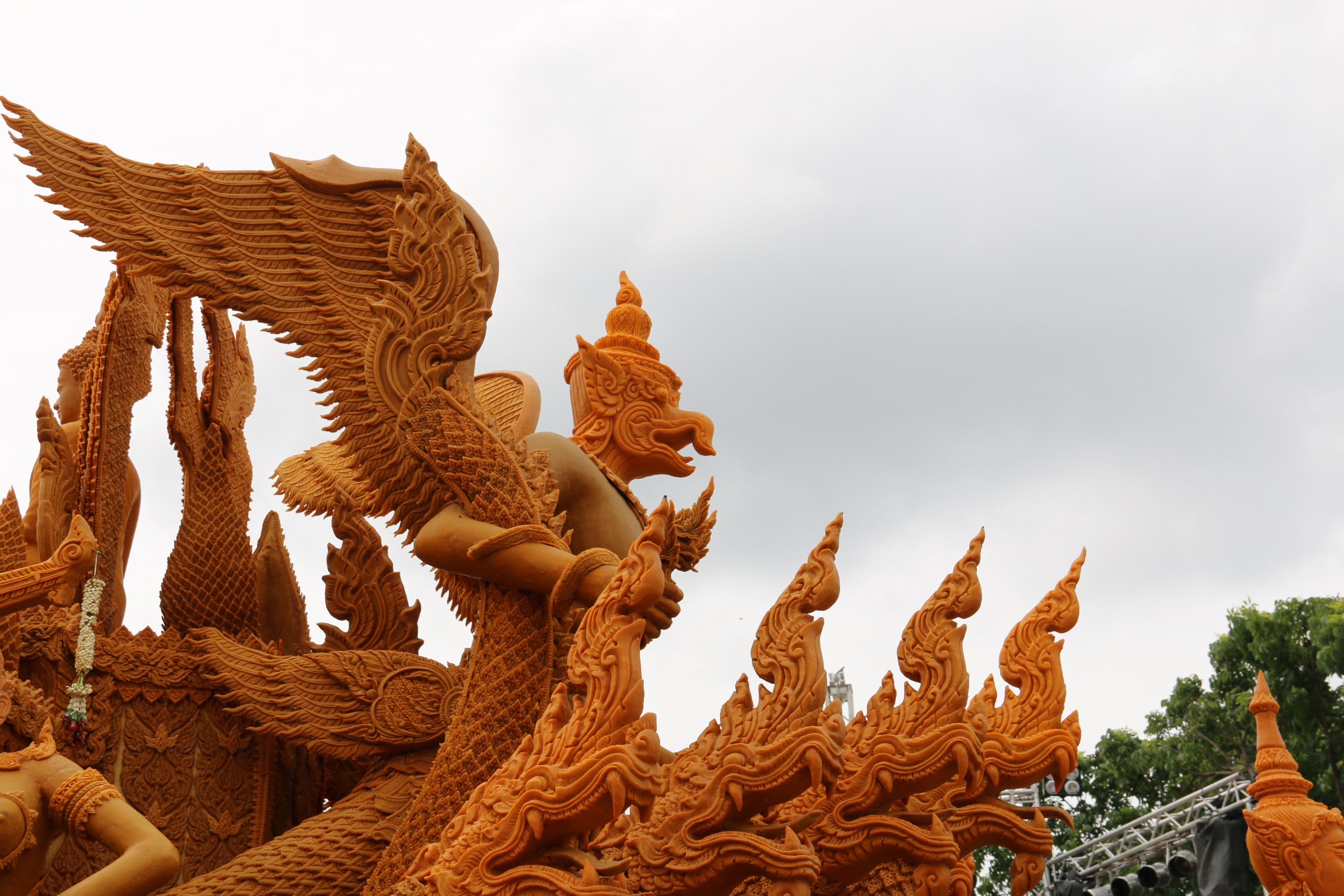 orange flying dragon statue