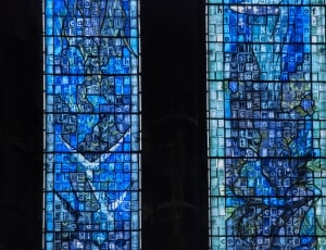 blue green and teal glass mosaic window thumbnail