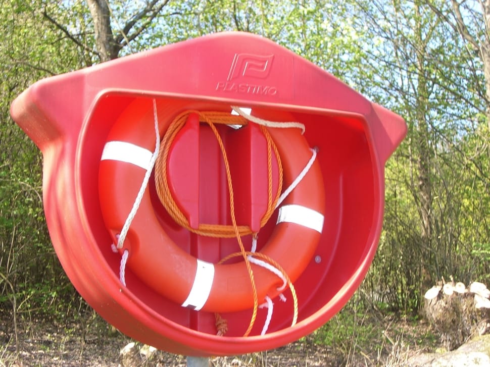 red and white life buoy preview