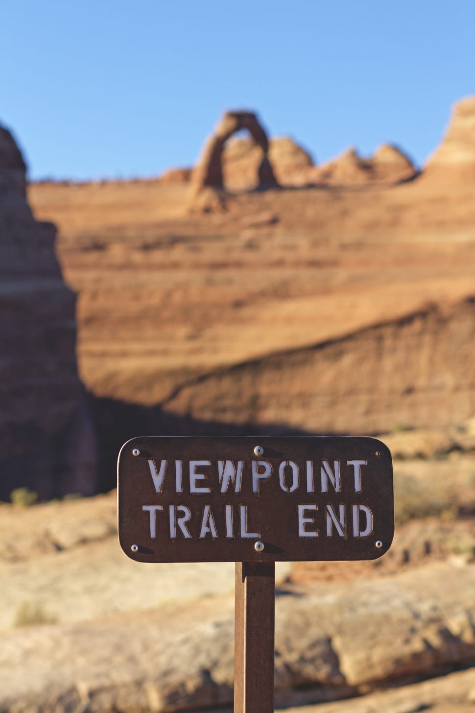 viewpoint trail end signboard in day time preview