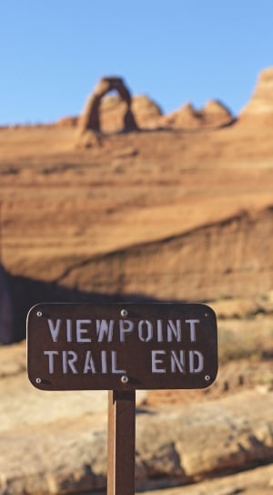 viewpoint trail end signboard in day time thumbnail