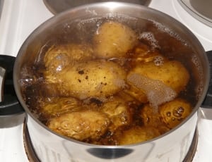 potato with stainless steel cooking pot thumbnail