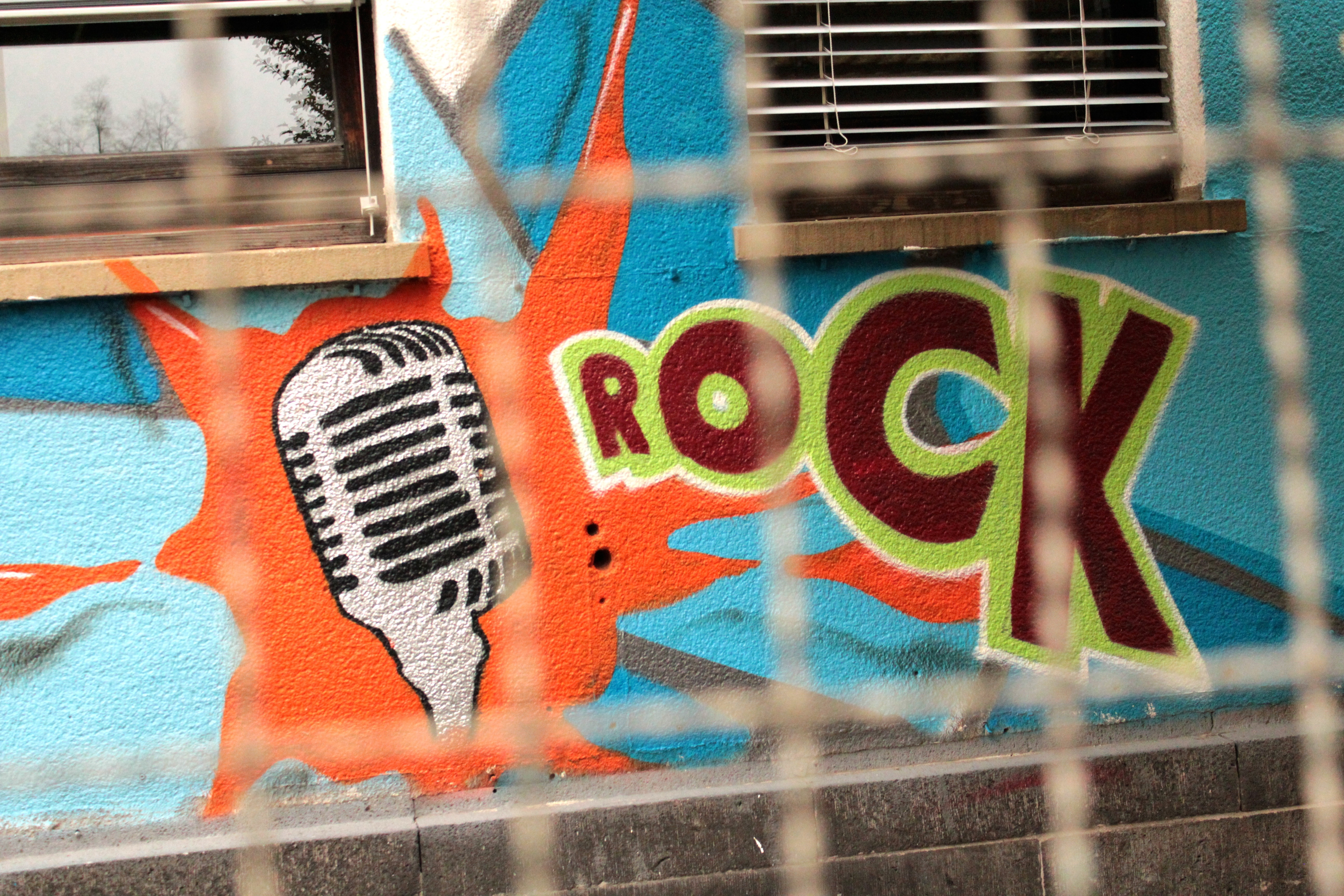 Rock wall graffiti