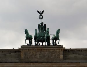 carriage pulled by 4 horses statue thumbnail