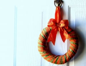green and orange bow accent hanging decor thumbnail