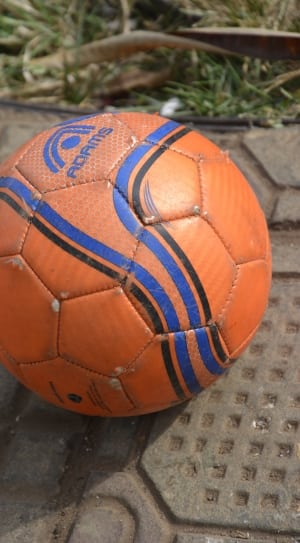 orange and blue adams soccer ball thumbnail