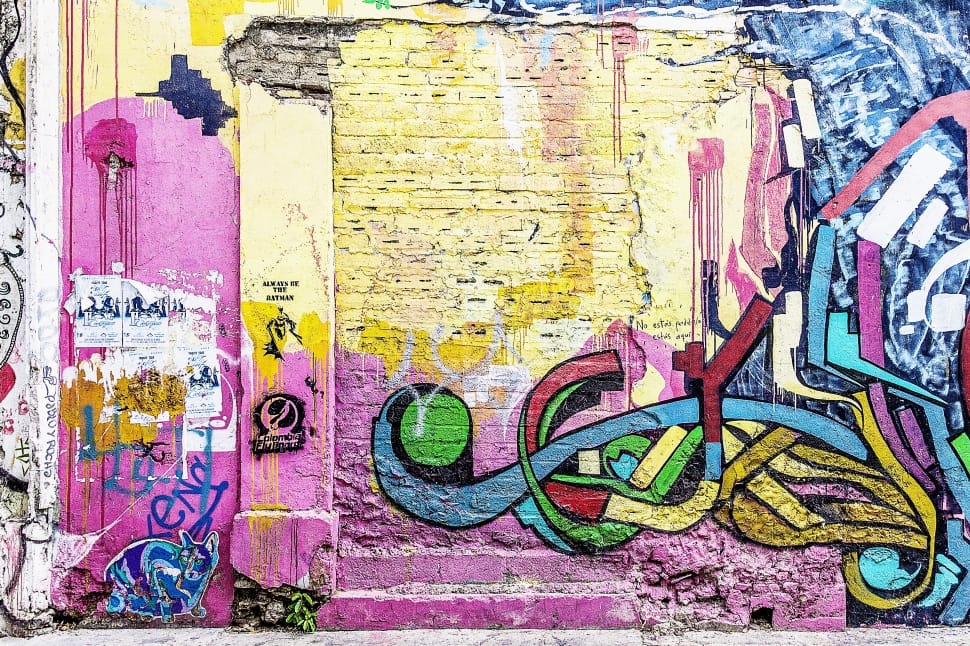 multi color graffiti wall art preview