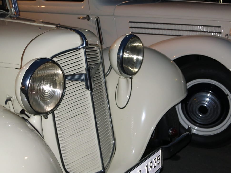 white vintage car preview