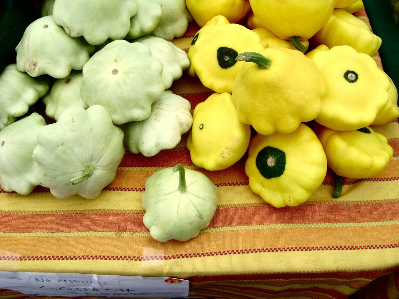 green and yellow mini squash vegetable