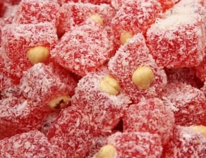red white and brown square candy thumbnail