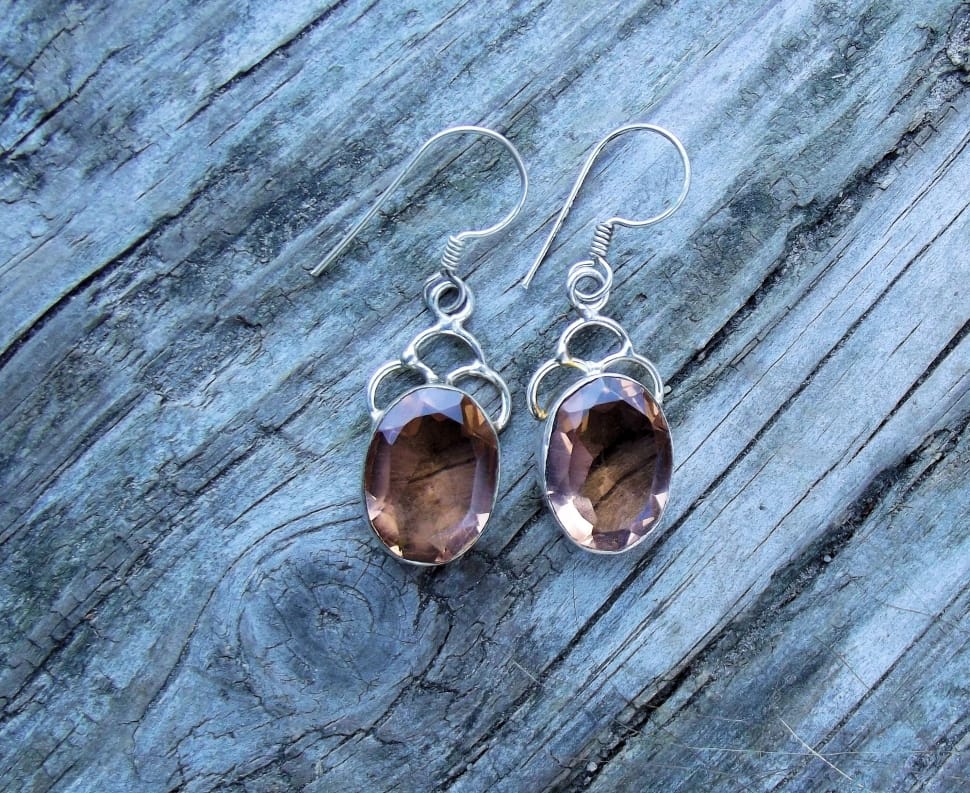 pair of brown gem dangling earrings preview