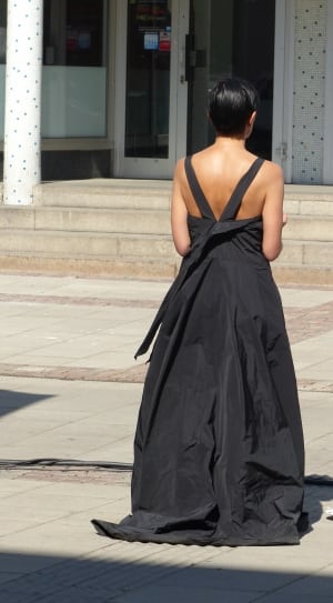 women's black long dress thumbnail