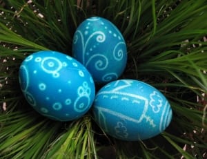 3 blue Easter eggs thumbnail