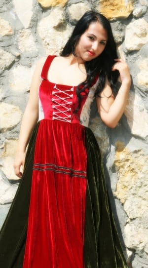 women's red white black lace square neckline sleeveless maxi dress thumbnail