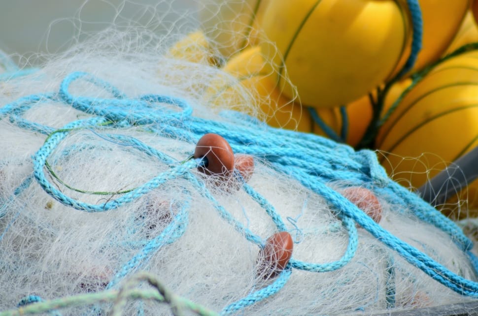 blue and white fishing net preview