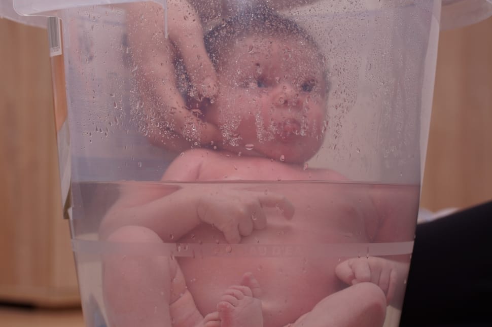 baby taking a bath preview