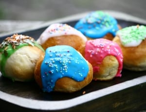 colorful glazed doughnut holes thumbnail