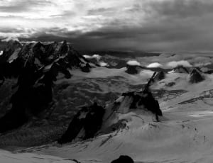 grayscale snow covered mountain thumbnail