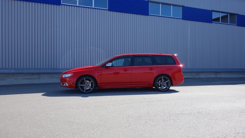 red station wagon during day time preview