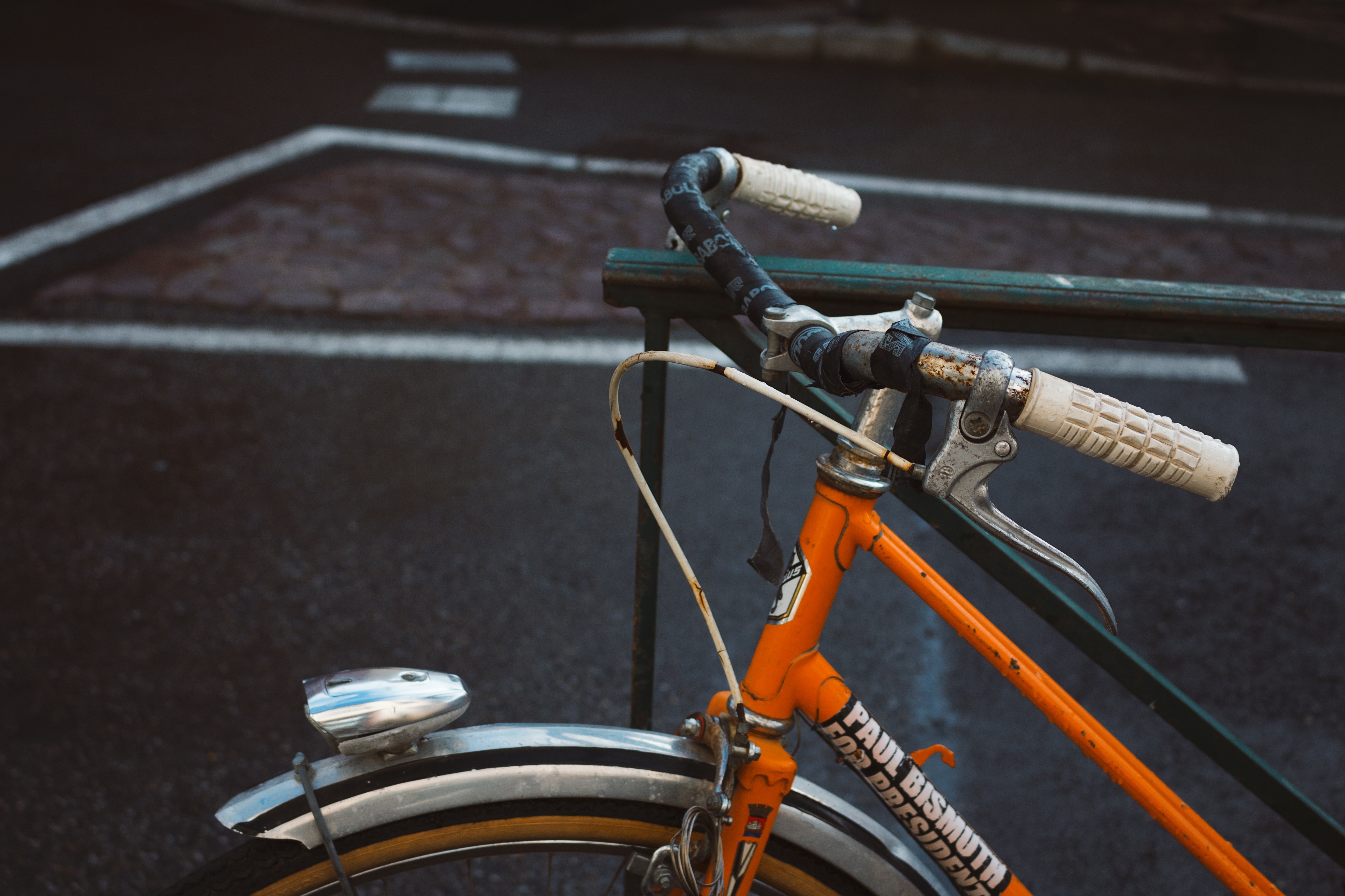 orange and black cruiser bicycle