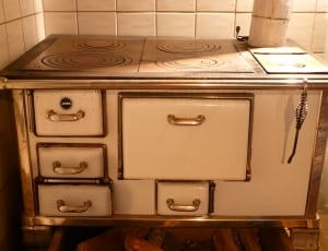 white and stainless steel stove oven thumbnail