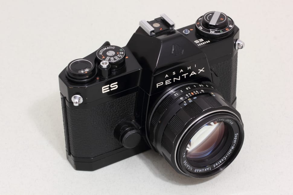 close up photography of a black Asahi Pentax camera preview