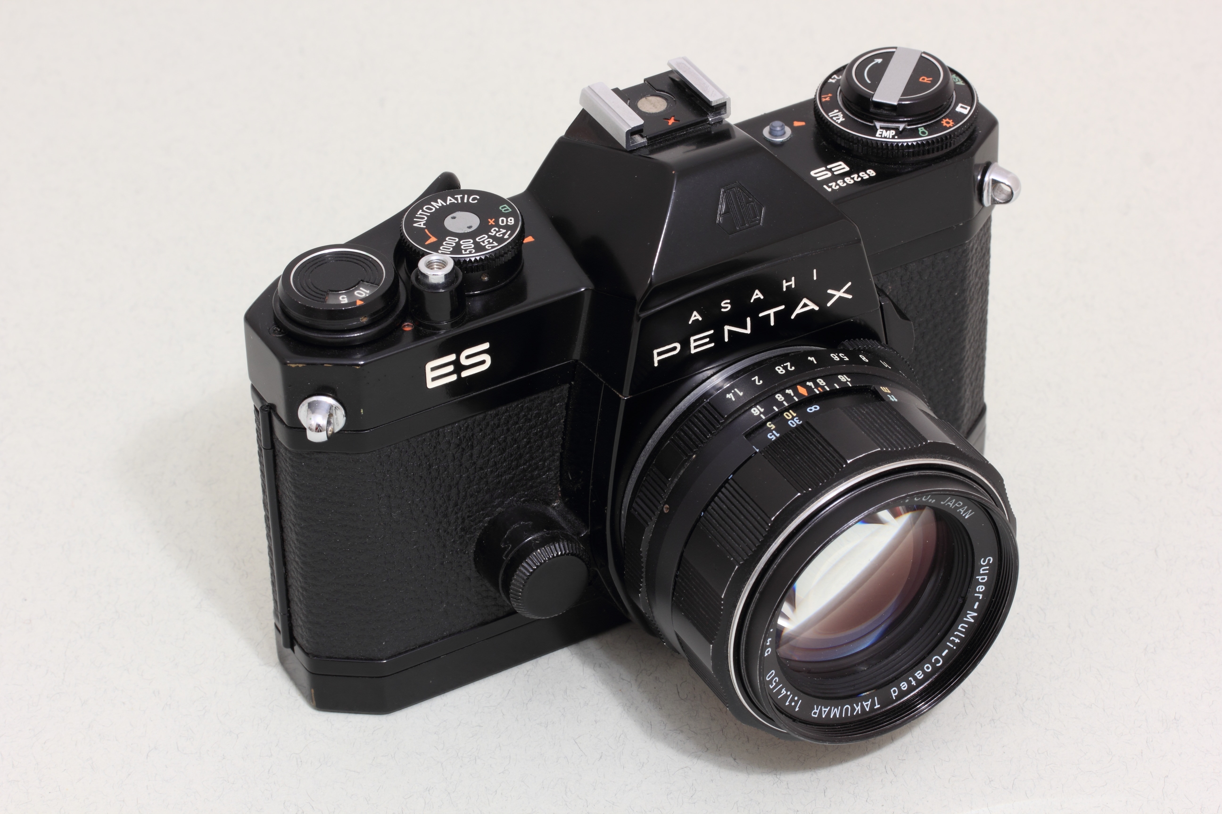 close up photography of a black Asahi Pentax camera