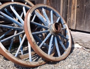 blue and brown wooden wheel thumbnail