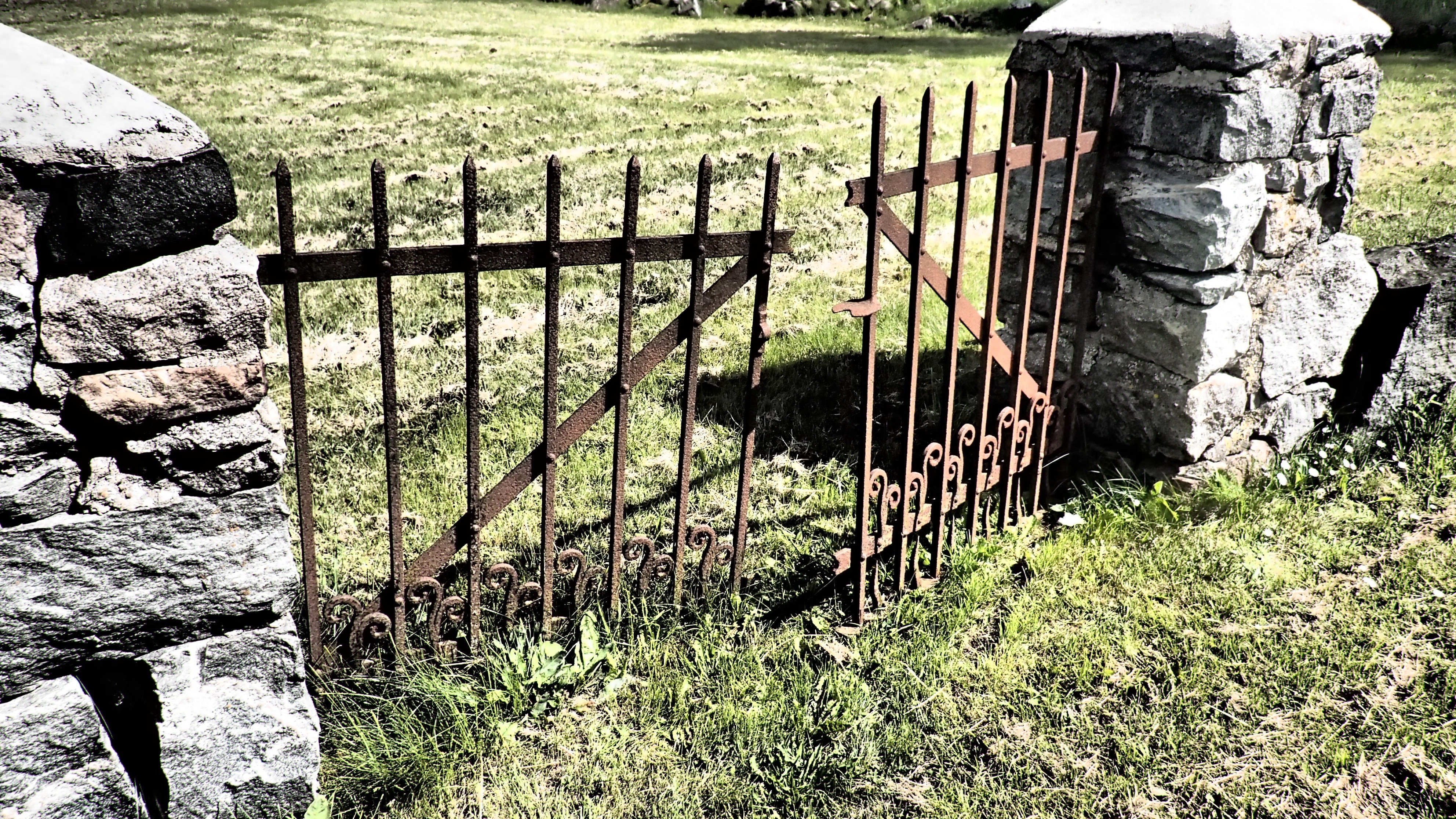 brown steel gate