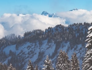 photo of snow covered mountain during daytime thumbnail