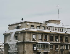 man on top of building removing the snow thumbnail