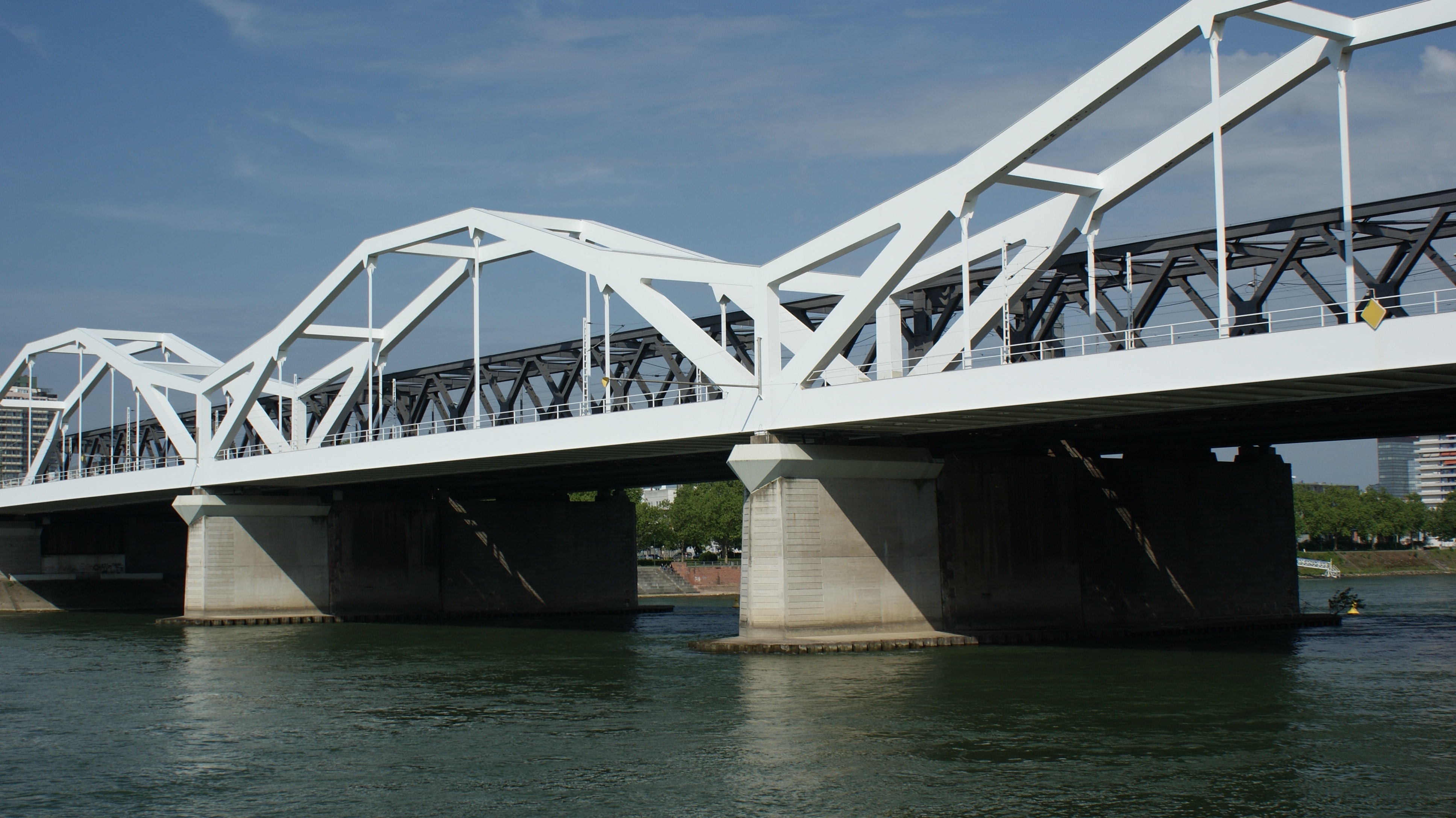 white steel bridge