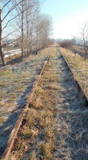 brown railroad surrounded with green grass during daytime thumbnail
