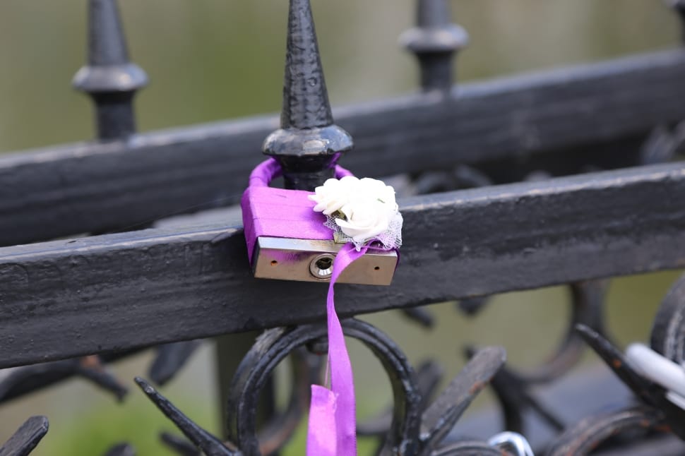 pink and stainless steel padlock preview