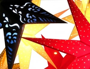 black blue yellow and red star cut out decor thumbnail