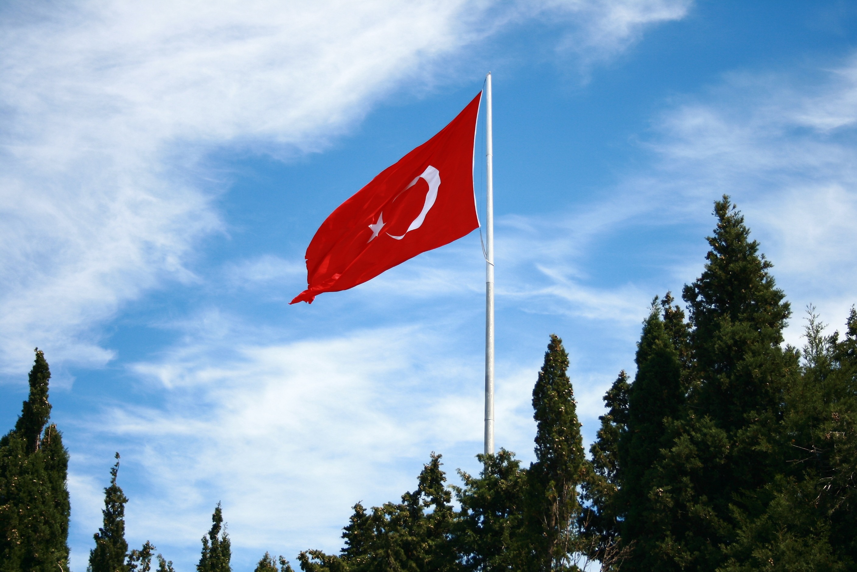 white and red turkey flag
