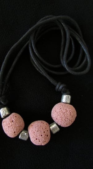 pink pendant rope necklace thumbnail