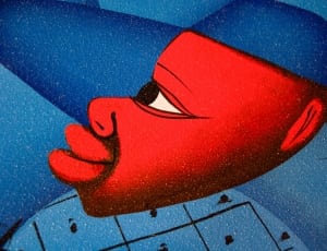 man in red face illustration thumbnail