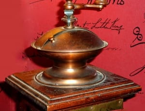 gold vintage coffee grinder thumbnail