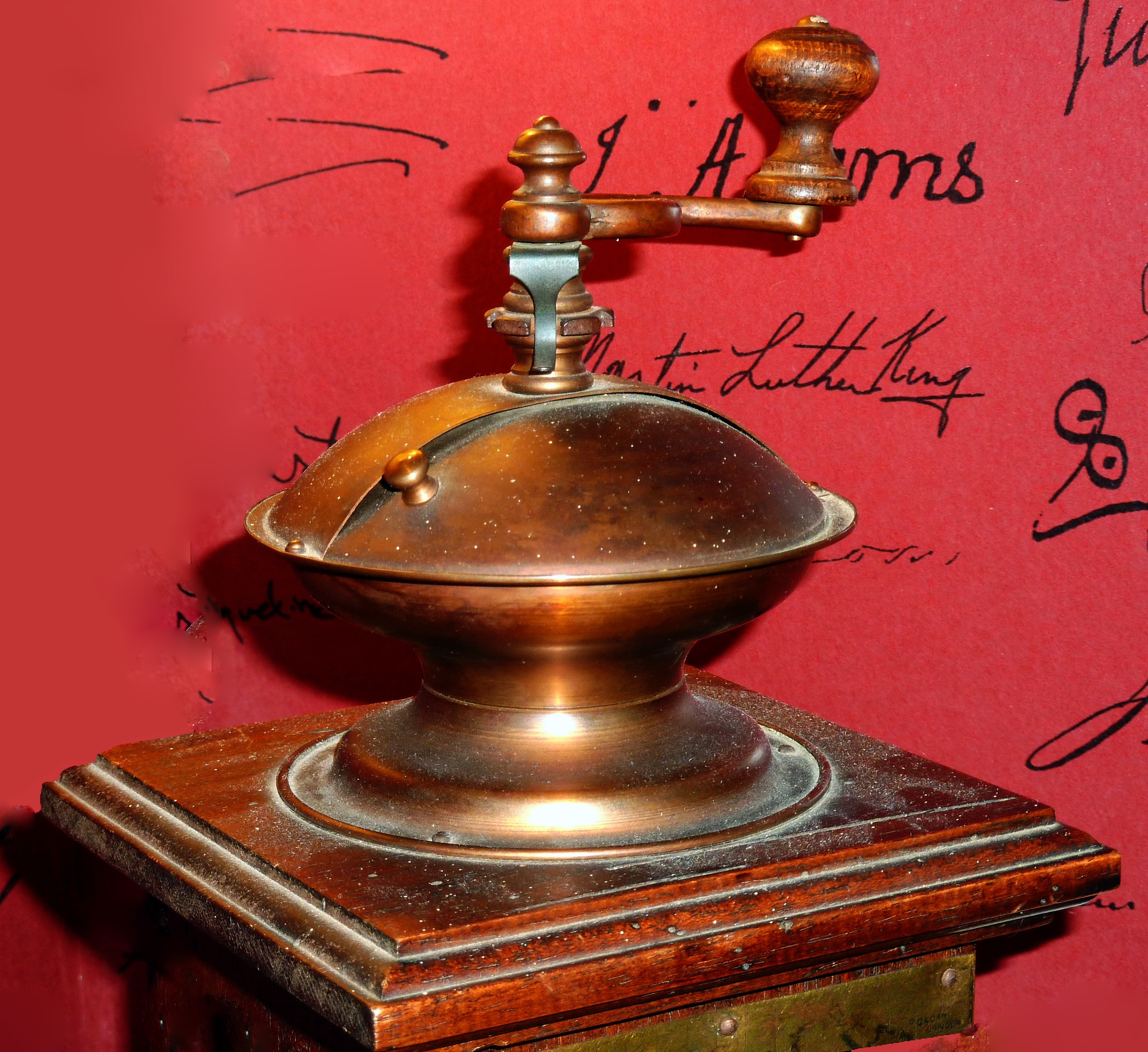 gold vintage coffee grinder