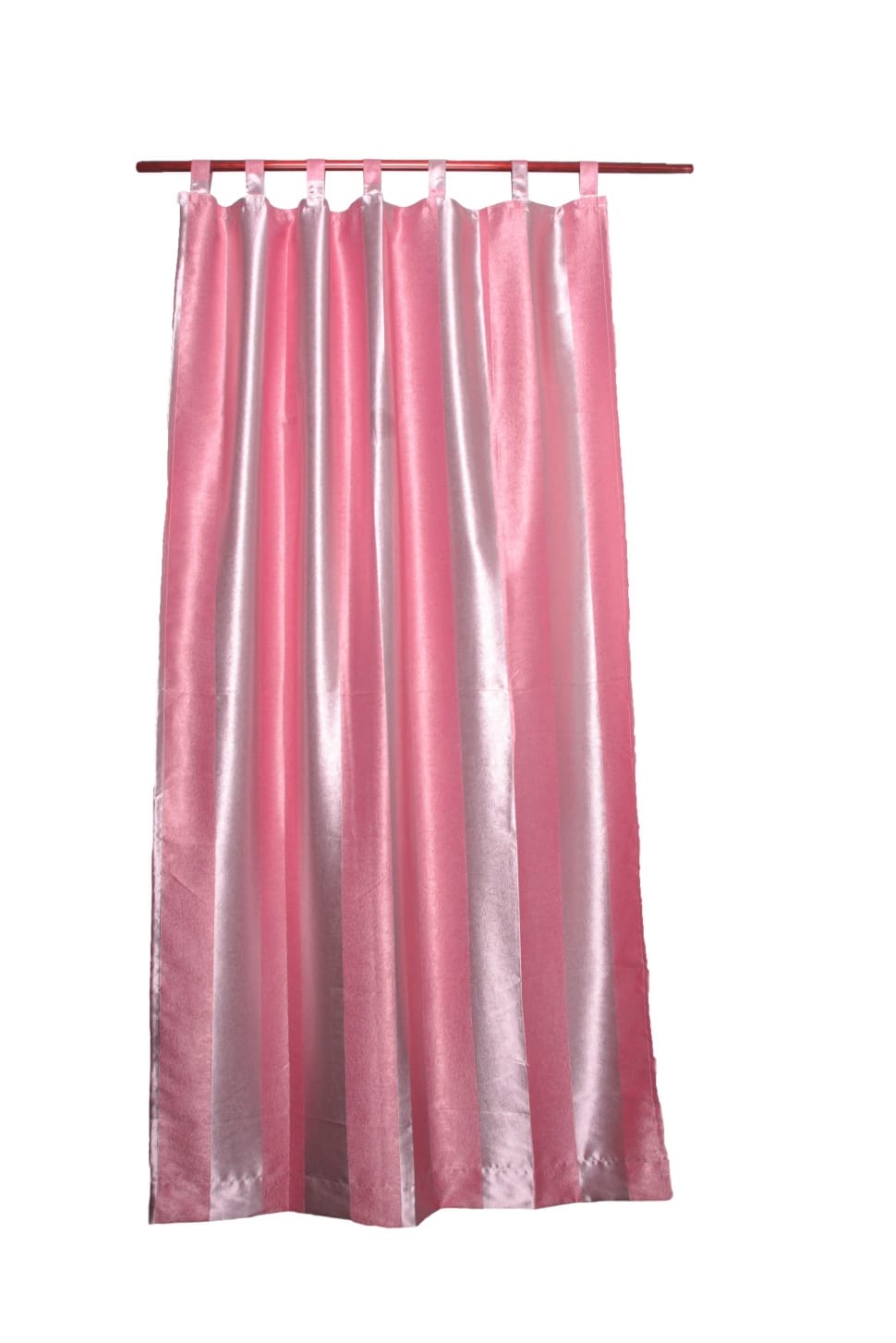 pink satin window curtain preview