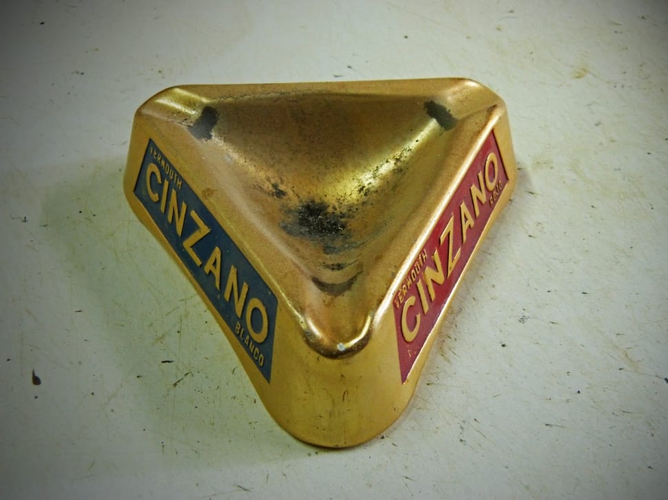 brass cinzano triangle ash tray preview
