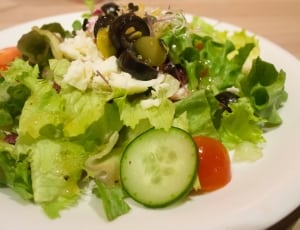 greens in white salad plate thumbnail