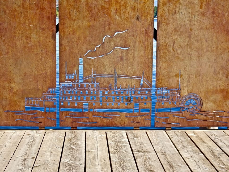 brown wooden cut ship 3 panel wall decor preview