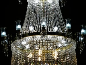 black and crystal chandelier lamp thumbnail