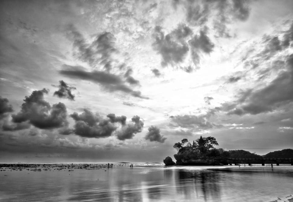 greyscale photography of clouds preview